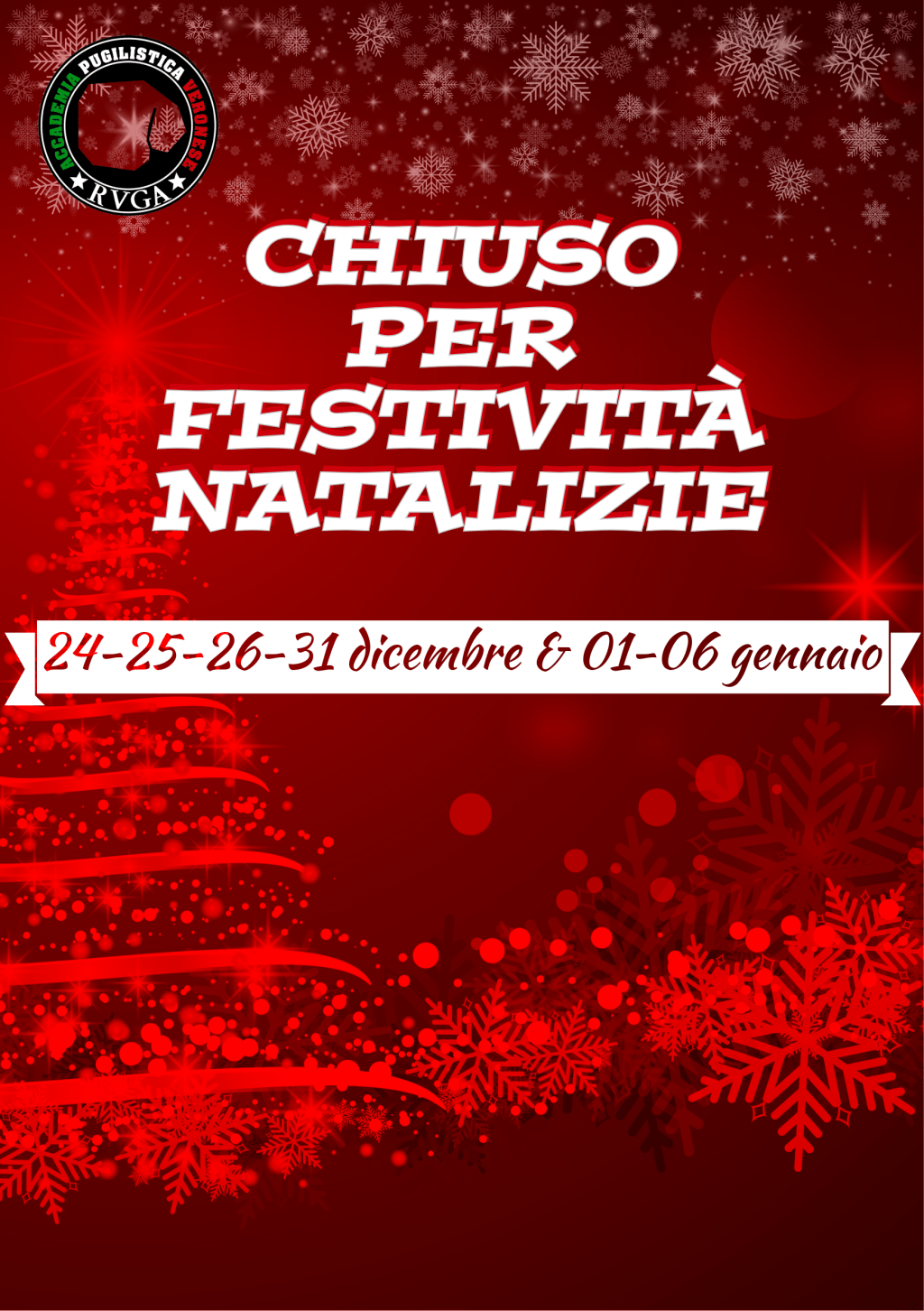 Chiusura per le festività natalizie&nbsp;2025/2026